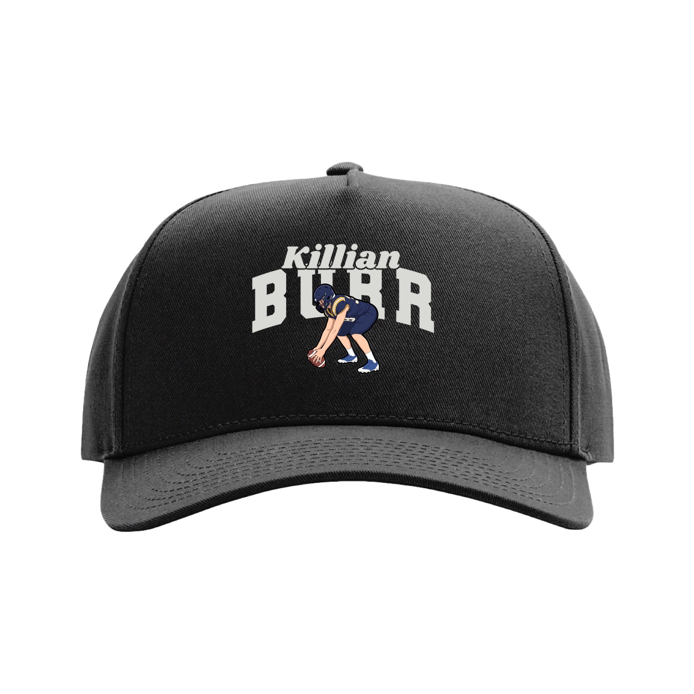 Full Fabric Five-Panel Champ Cap — Signature Arch in Black
