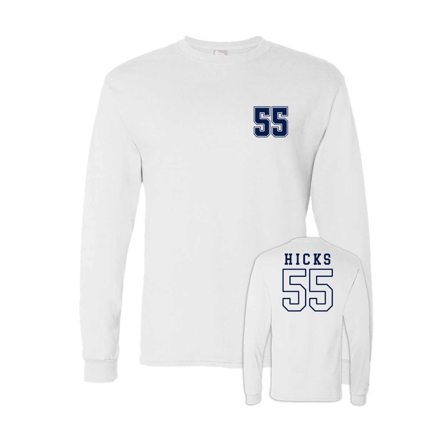 Long Sleeve Tee — Chest Back in White