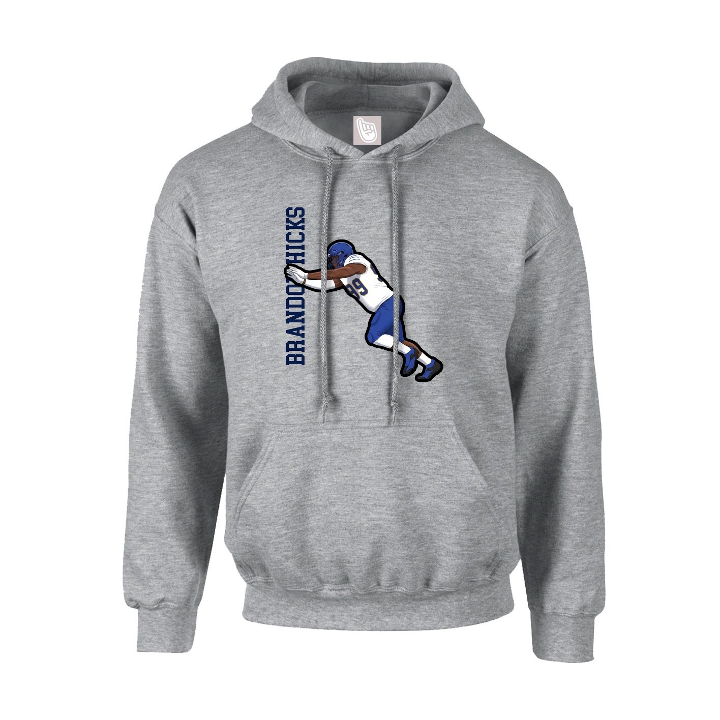 Youth Hoodie — Name Vertical in Grey