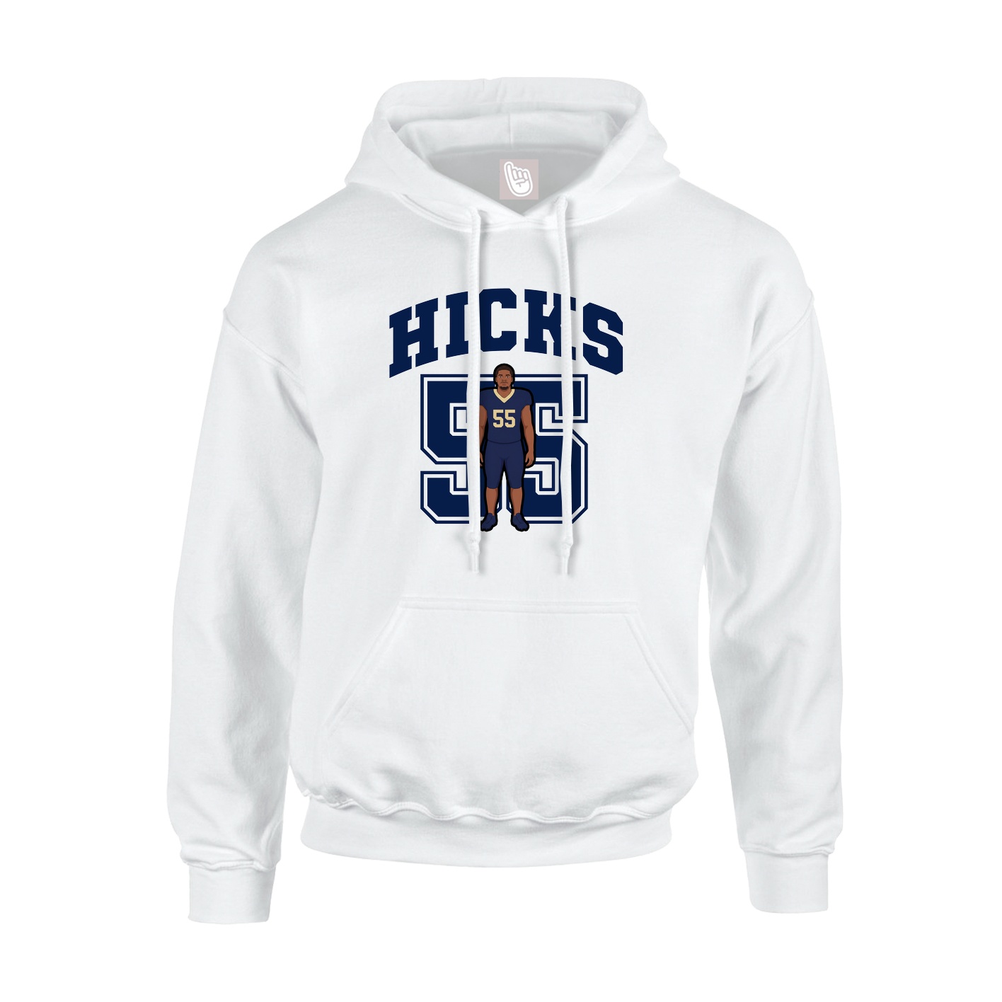 Hoodie — Number in White