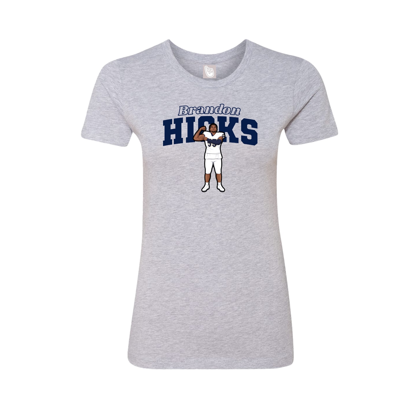 Fitted Women's Tee — Name Arch in Grey