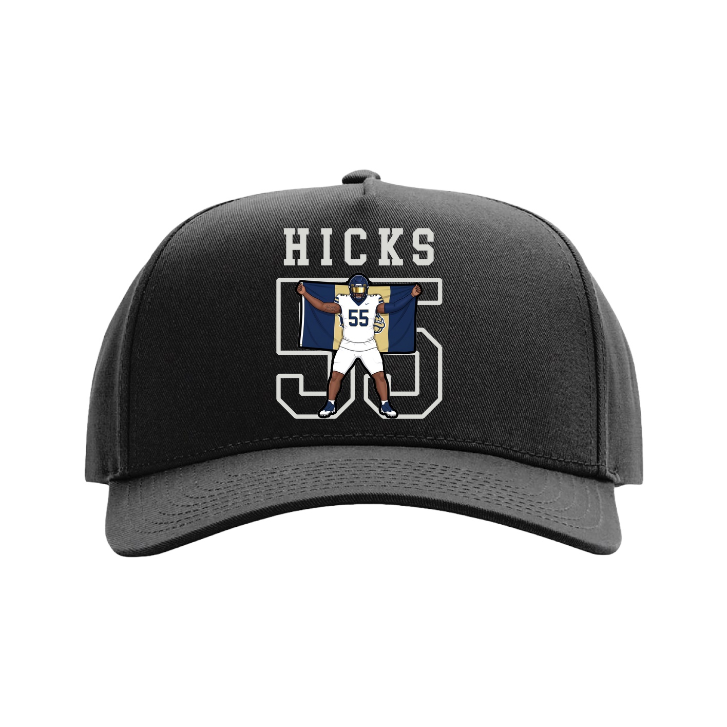 Full Fabric Five-Panel Champ Cap — Shirsey in Black