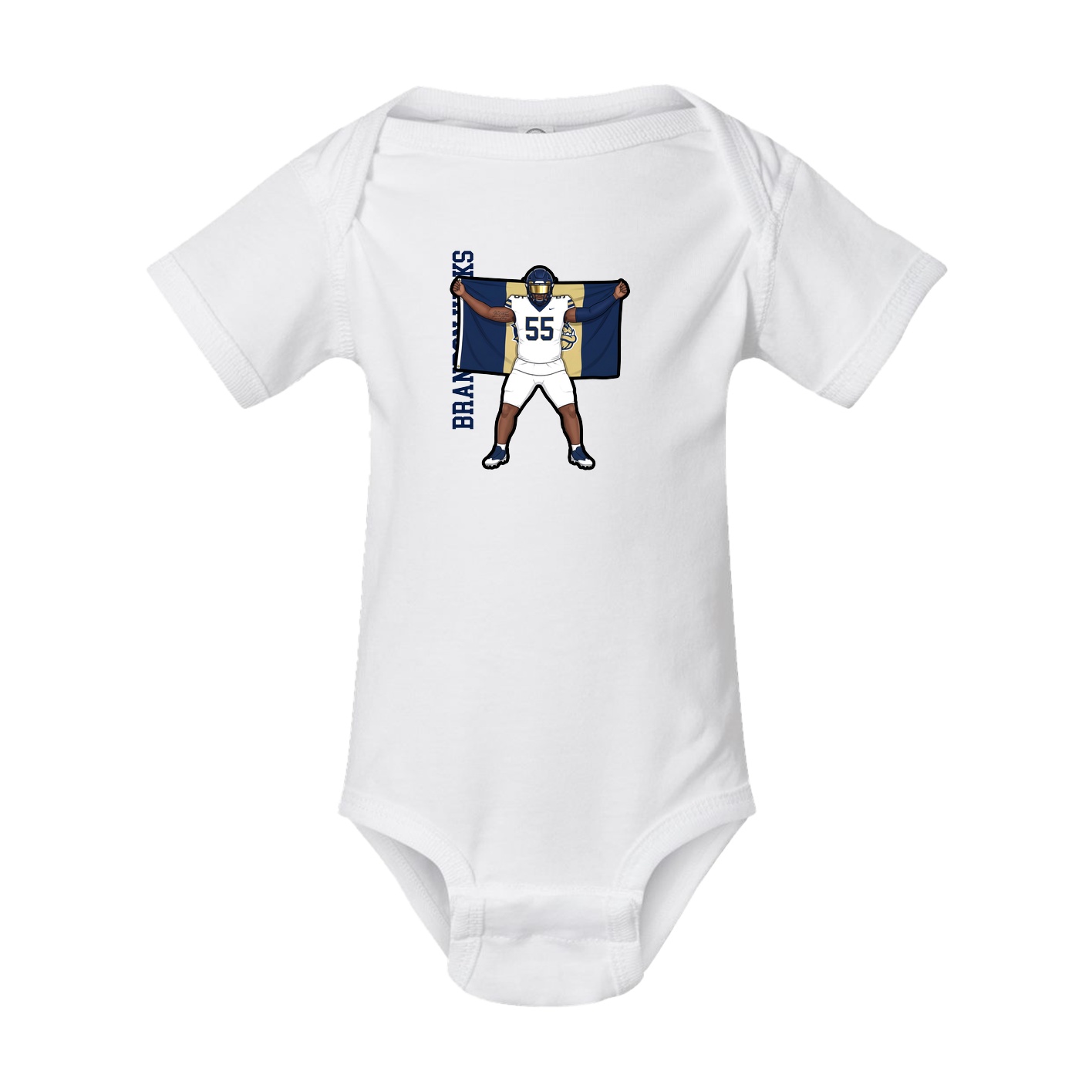 Baby Onesie — Name Vertical in White