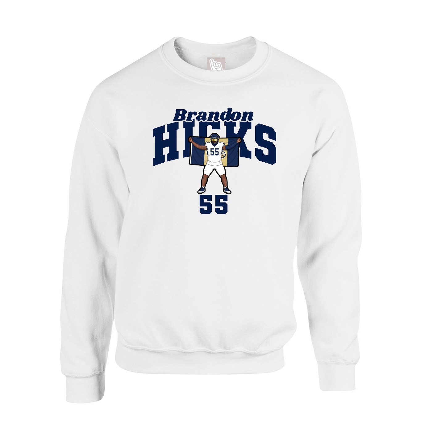 Fleece Crew — Signature Arch in White