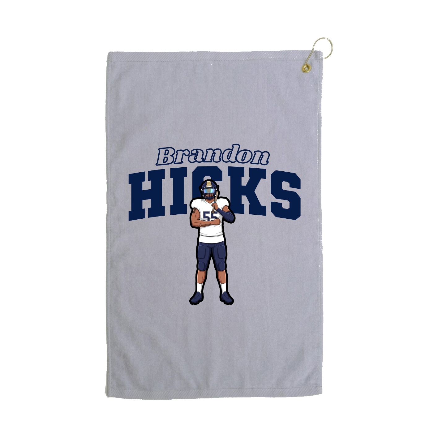 Golf Towel — Name Arch in Grey