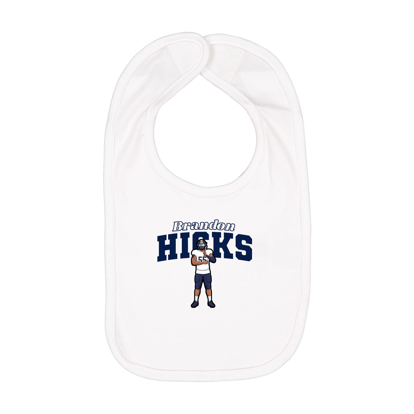 Infant Bib — Name Arch in White