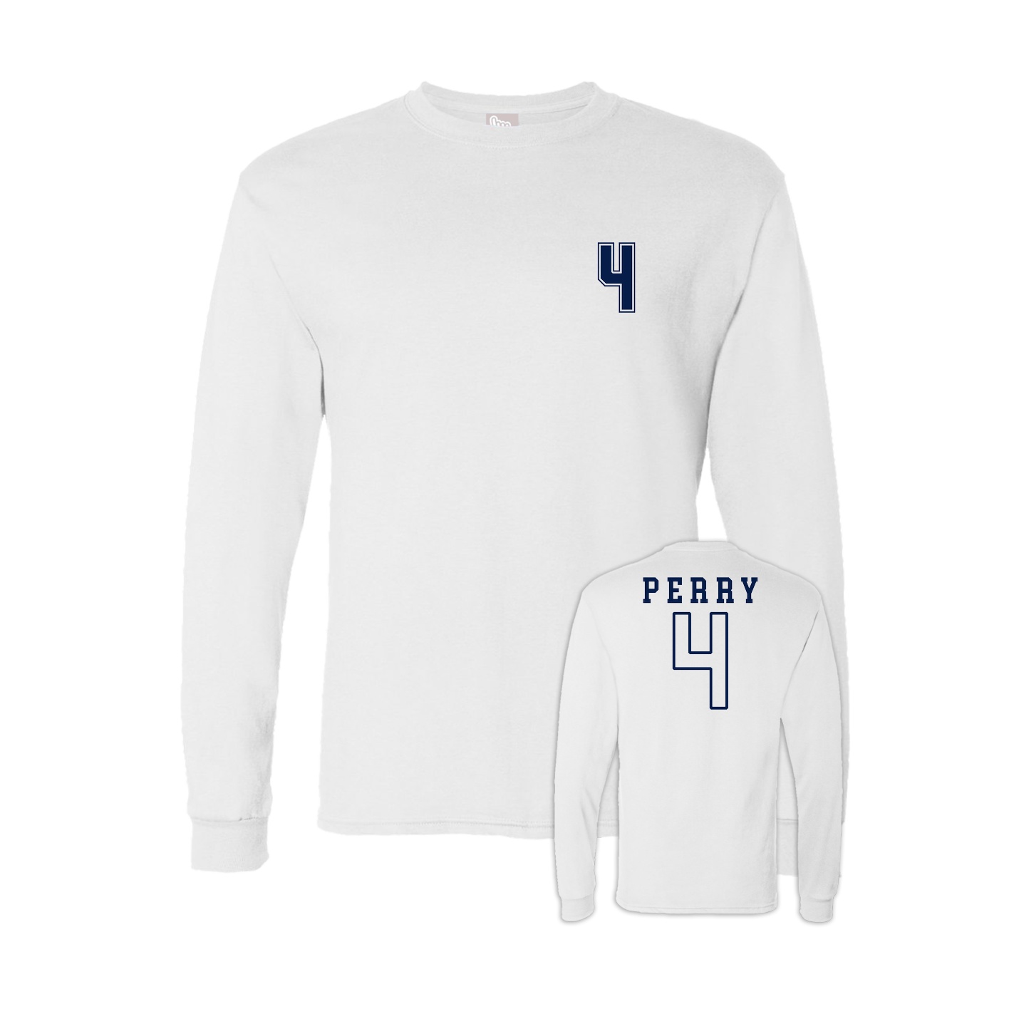 Long Sleeve Tee — Chest Back in White