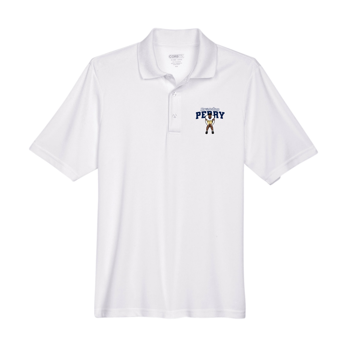Performance Polo — Name Arch in White