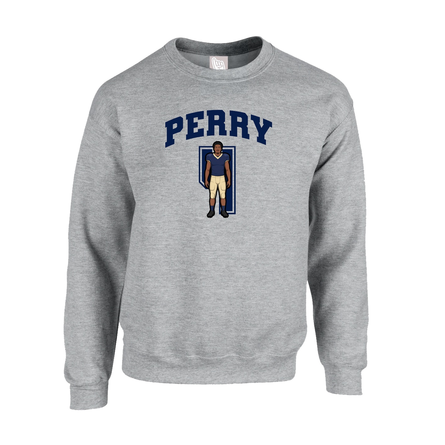 Fleece Crew — Number in Grey