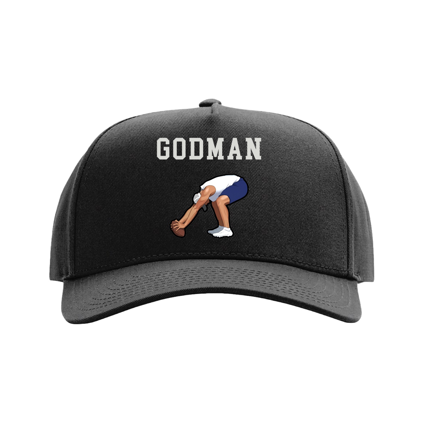 Full Fabric Five-Panel Champ Cap — Shirsey in Black