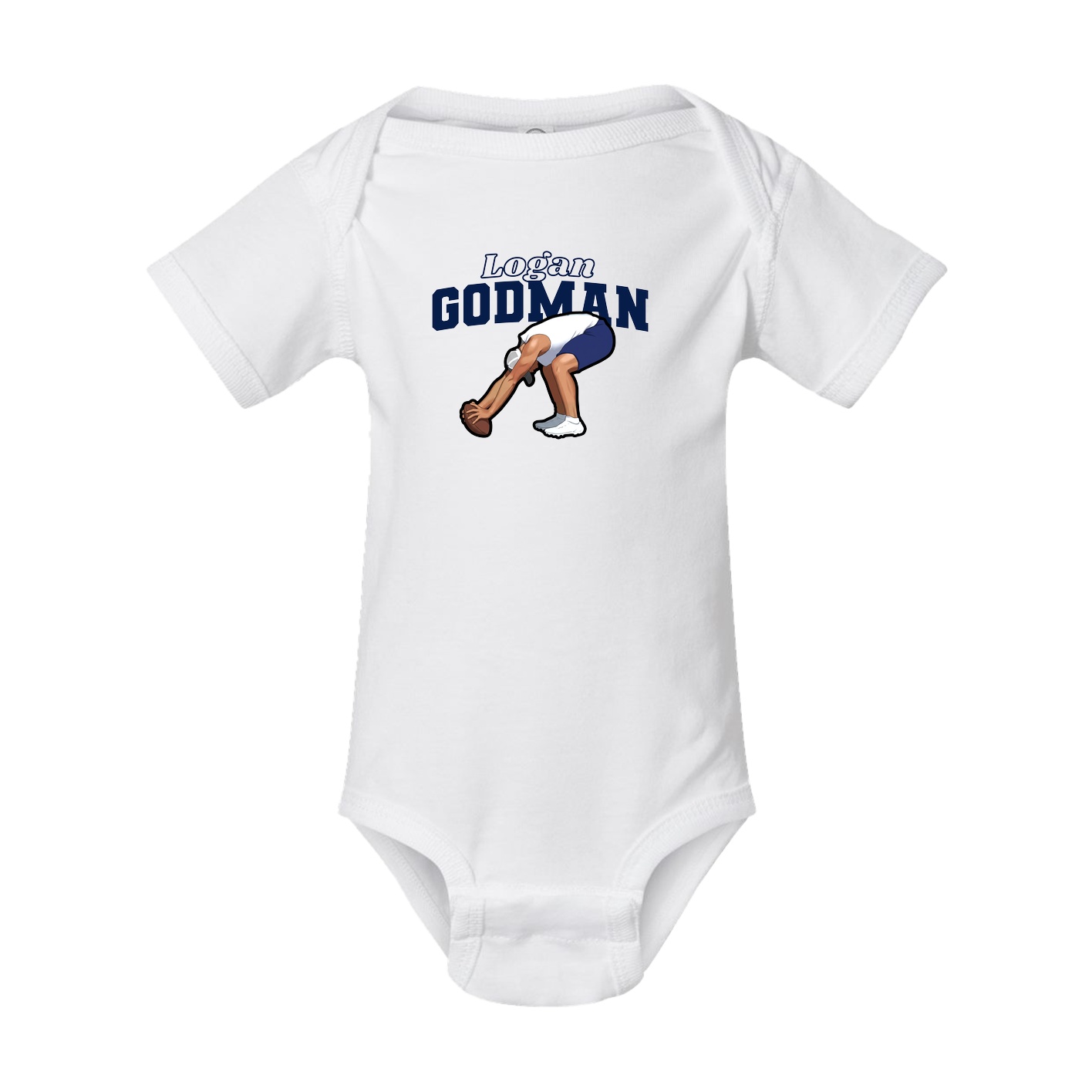 Baby Onesie — Name Arch in White