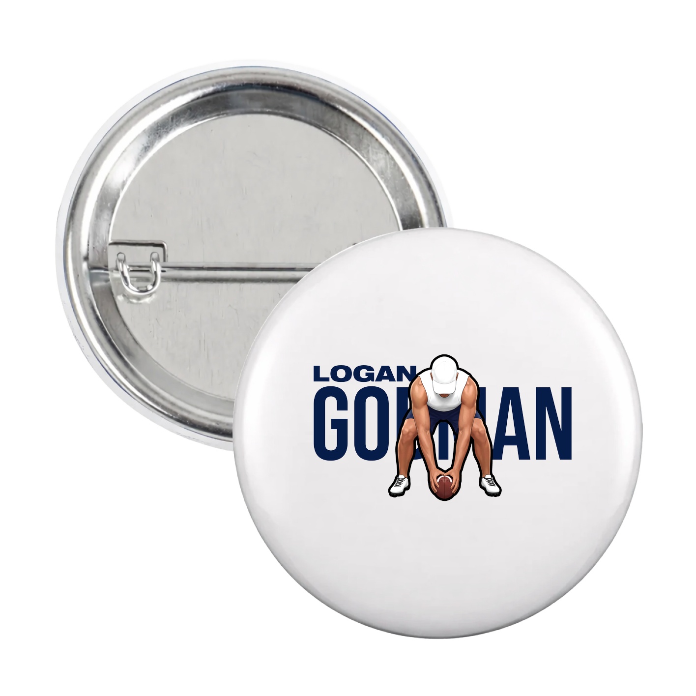 Game Day Button — Player Name in White