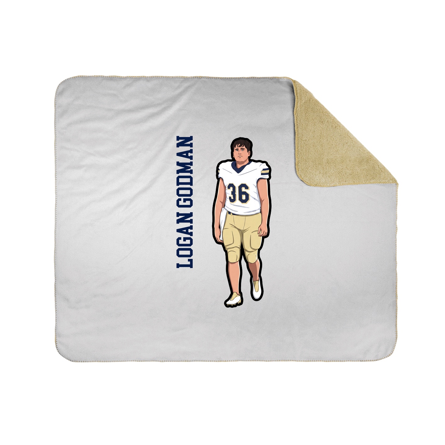 Throw Blanket — Name Vertical in White