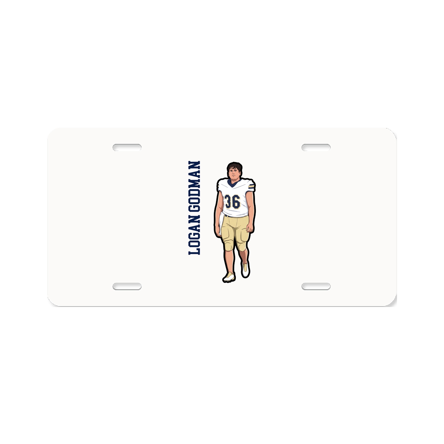 License Plate — Name Vertical in Classic