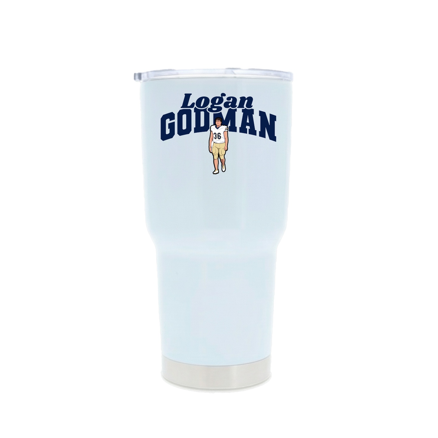 30oz Stainless Steel Tumbler — Signature Arch in White