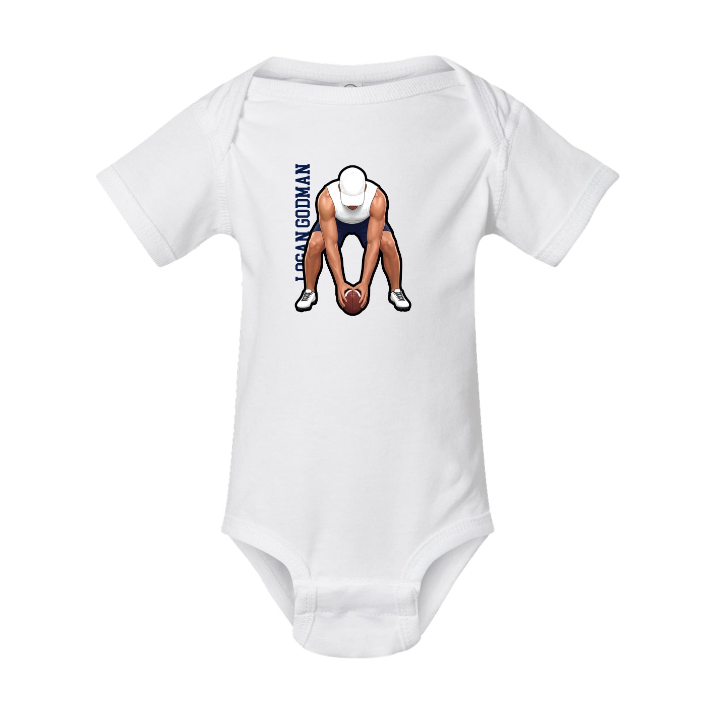 Baby Onesie — Name Vertical in White