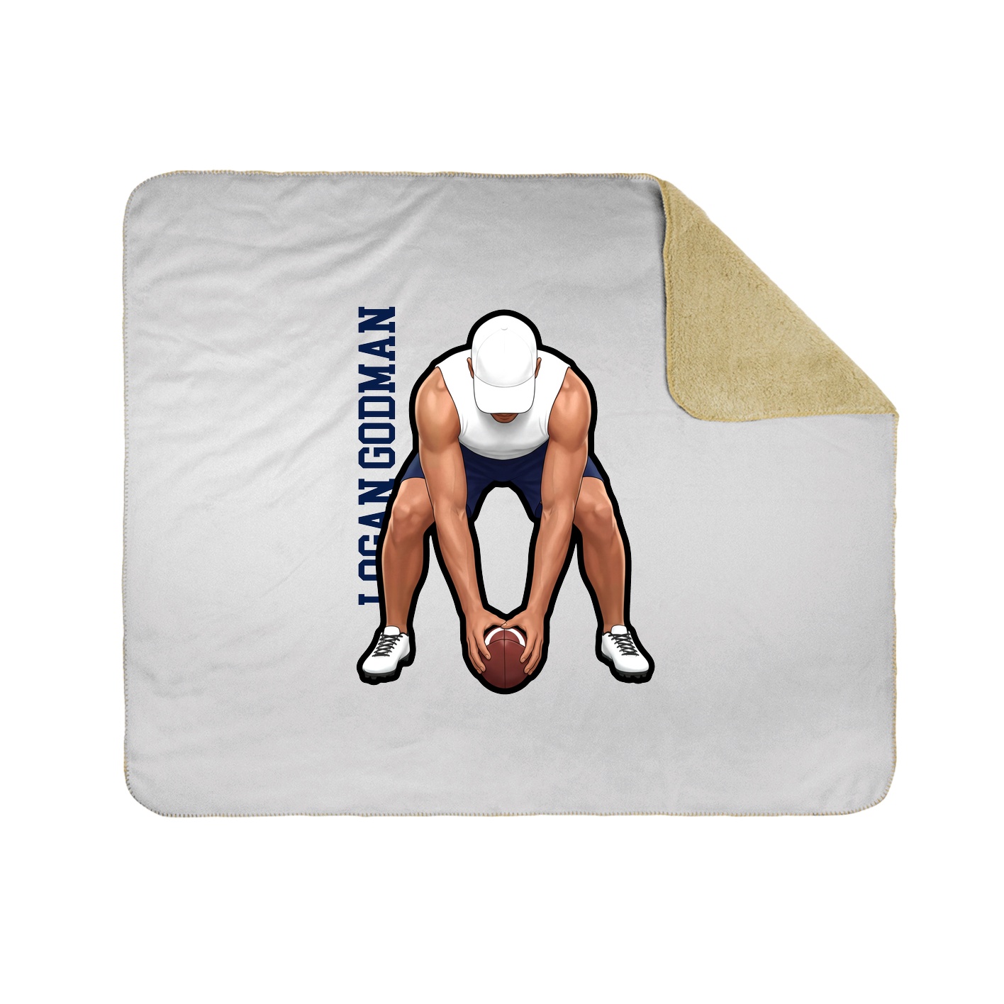 Throw Blanket — Name Vertical in White