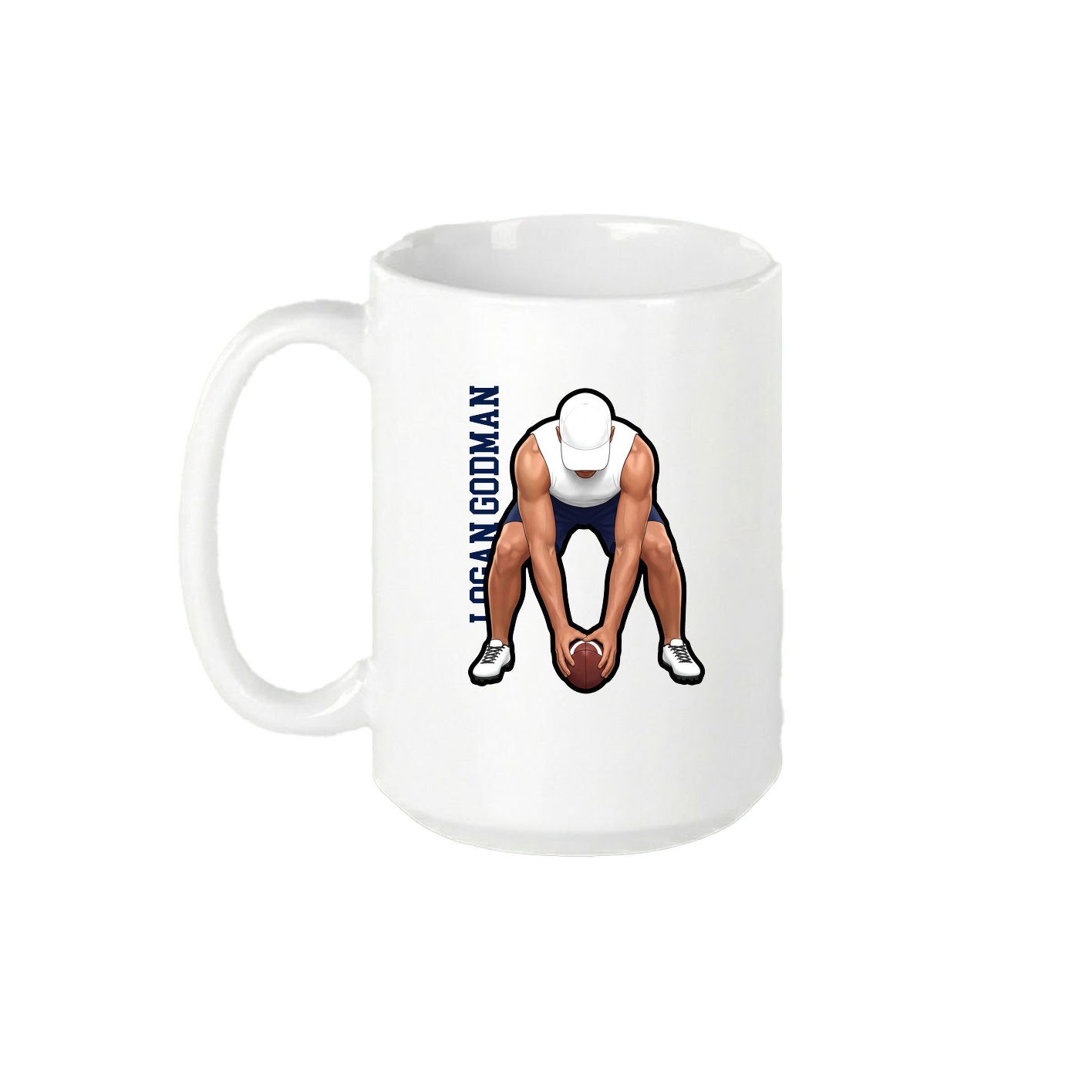 15oz Coffee Mug — Name Vertical in White