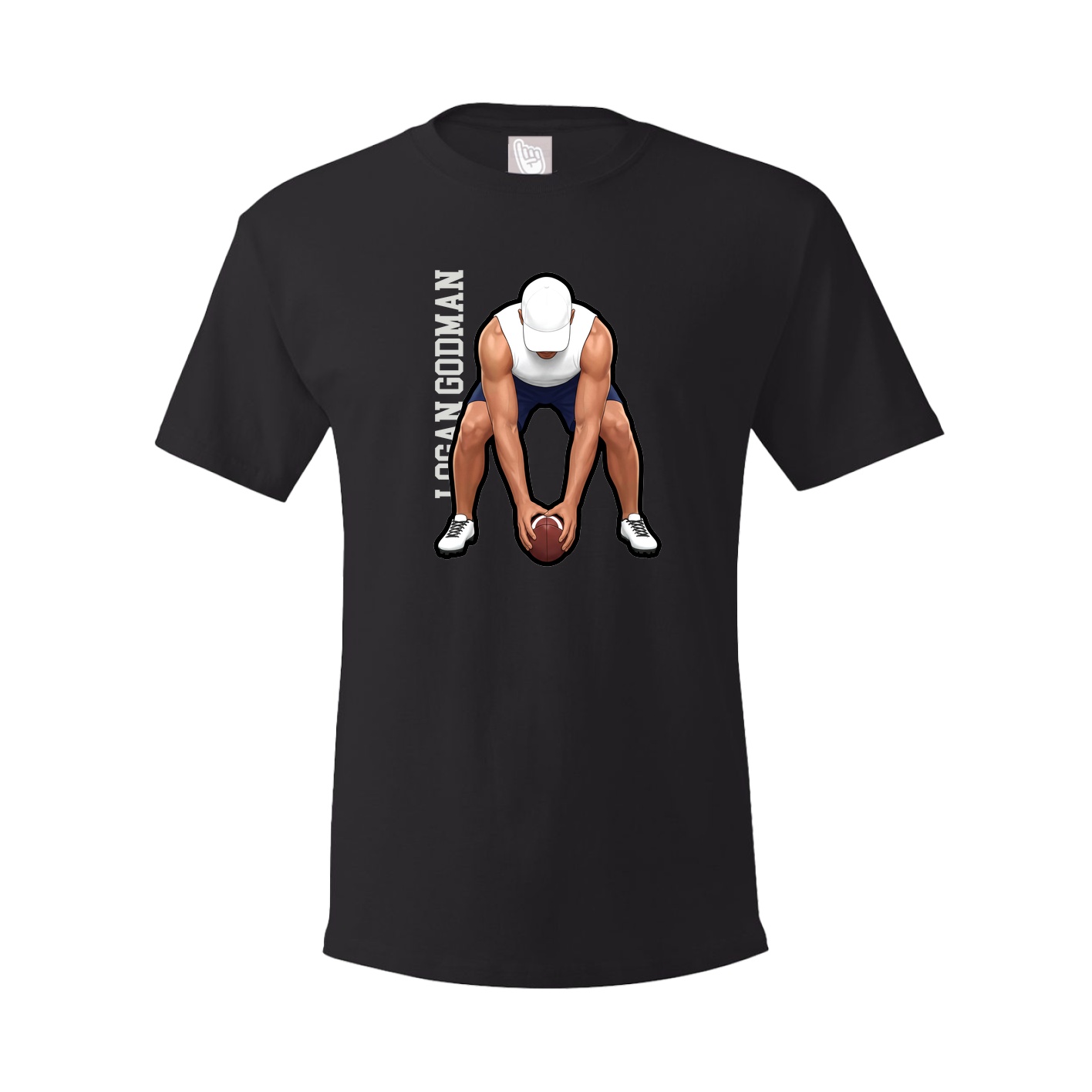 Youth Tee — Name Vertical in Black