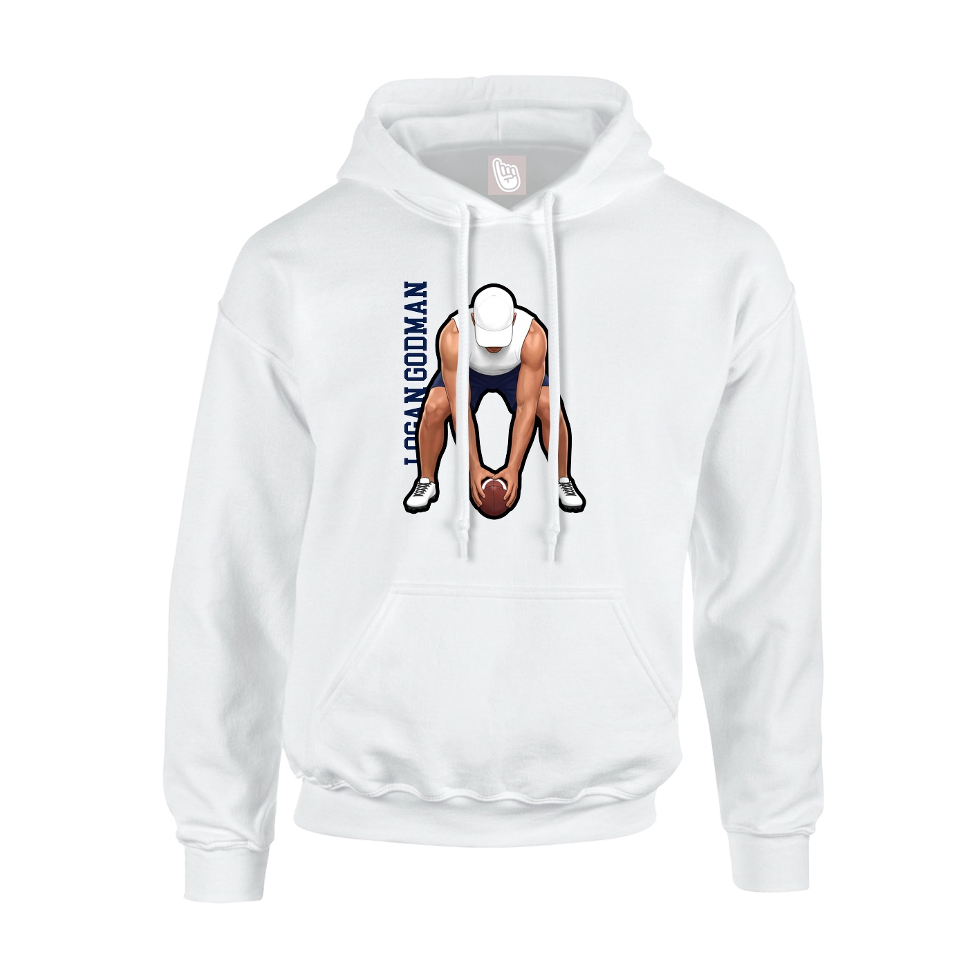 Hoodie — Name Vertical in White