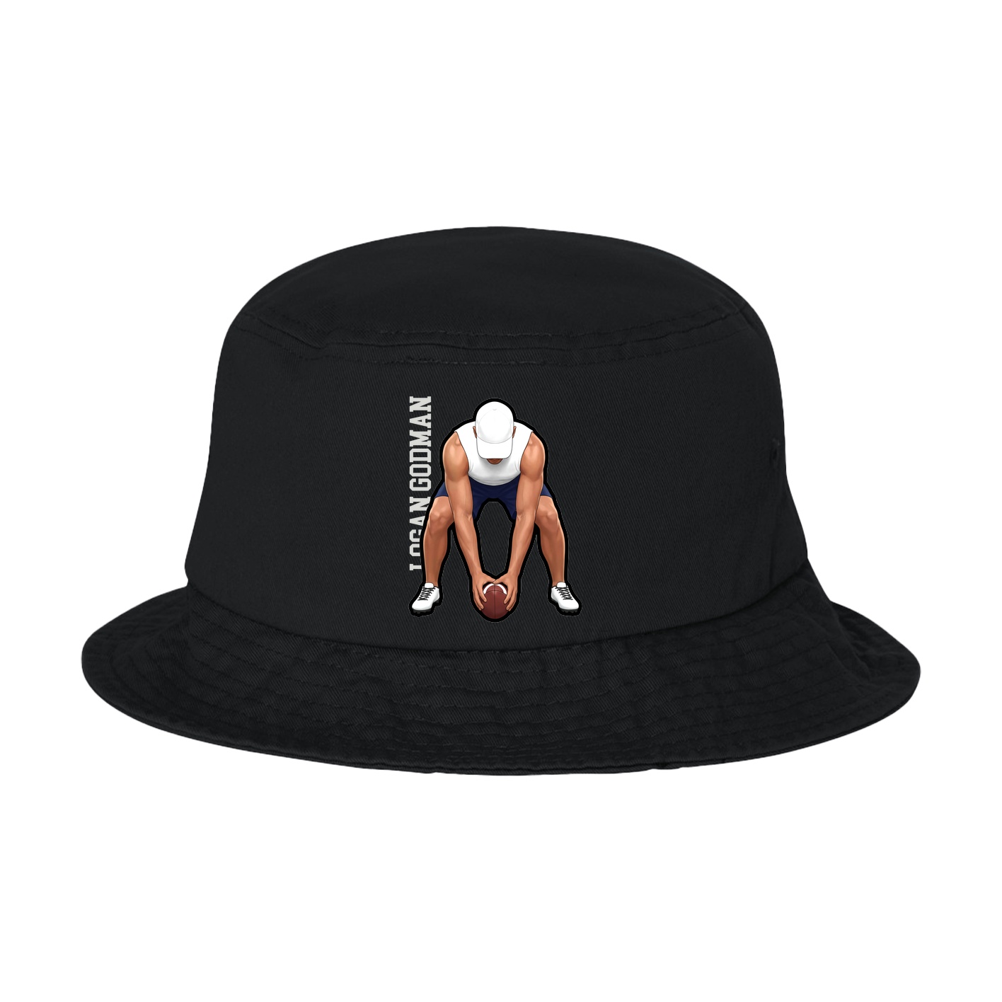 Bucket Cap — Name Vertical in Black