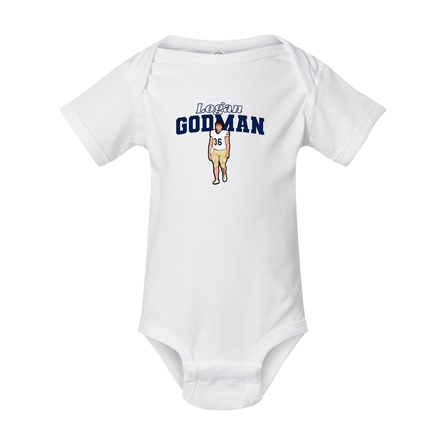 Baby Onesie — Name Arch in White