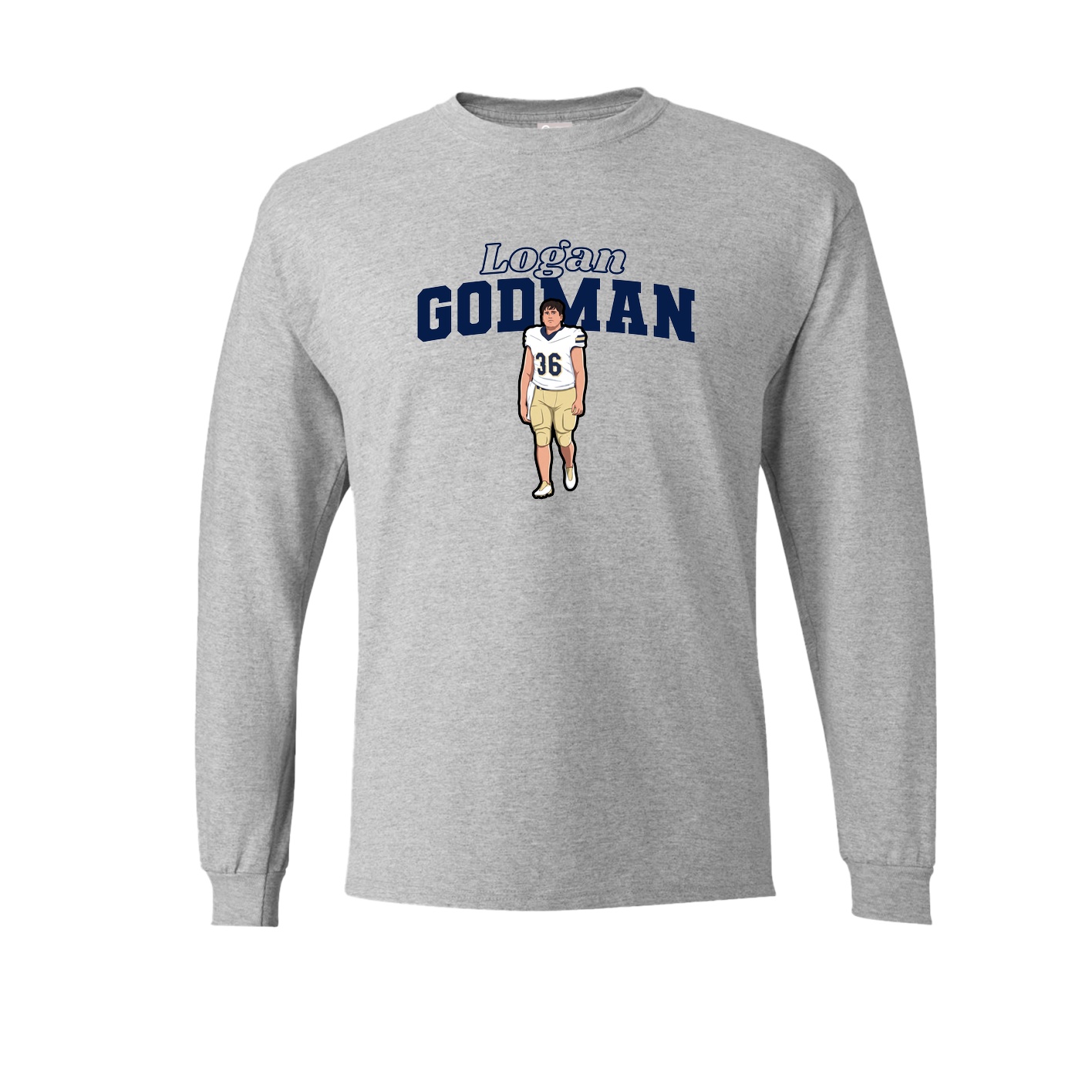 Long Sleeve Tee — Name Arch in Grey