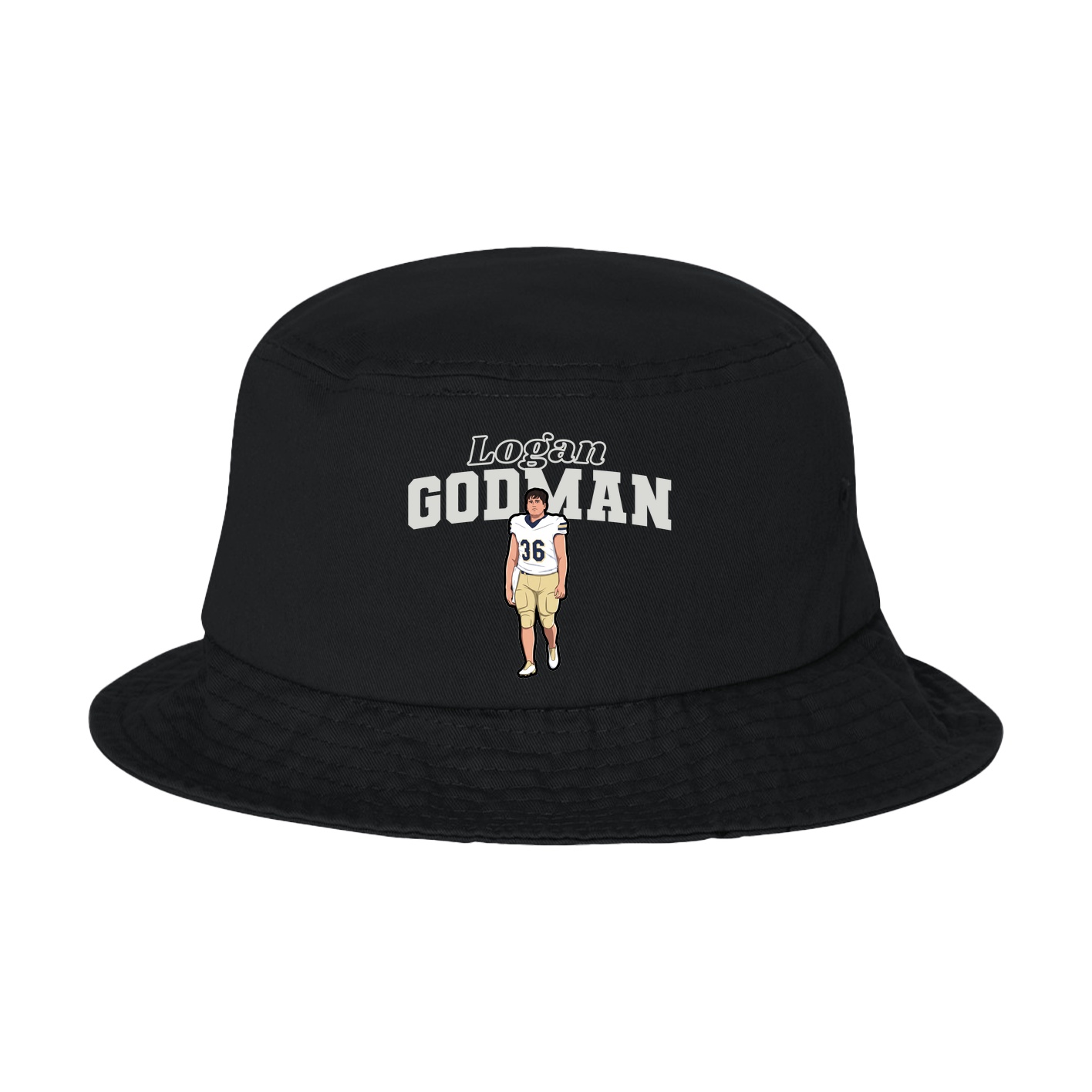 Bucket Cap — Name Arch in Black