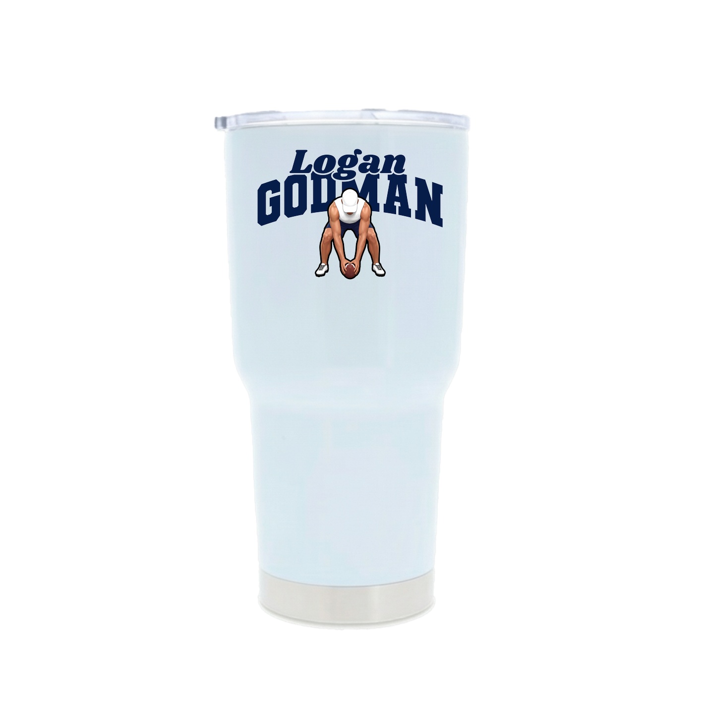30oz Stainless Steel Tumbler — Signature Arch in White