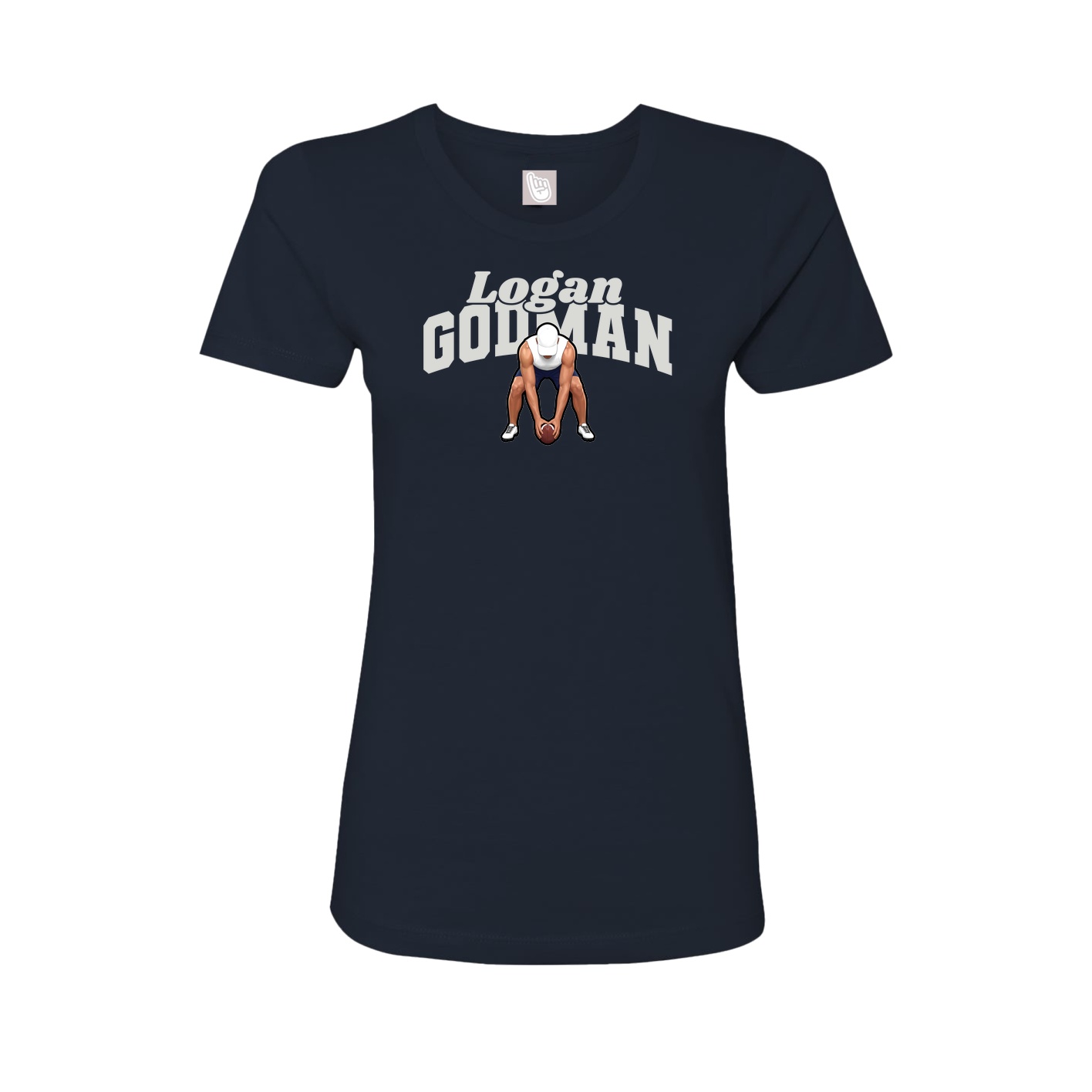 Fitted Women's Tee — Signature Arch in Navy