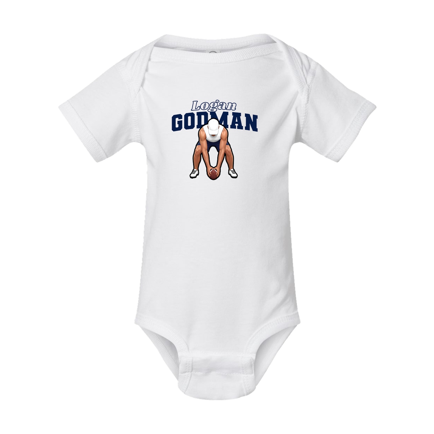 Baby Onesie — Name Arch in White