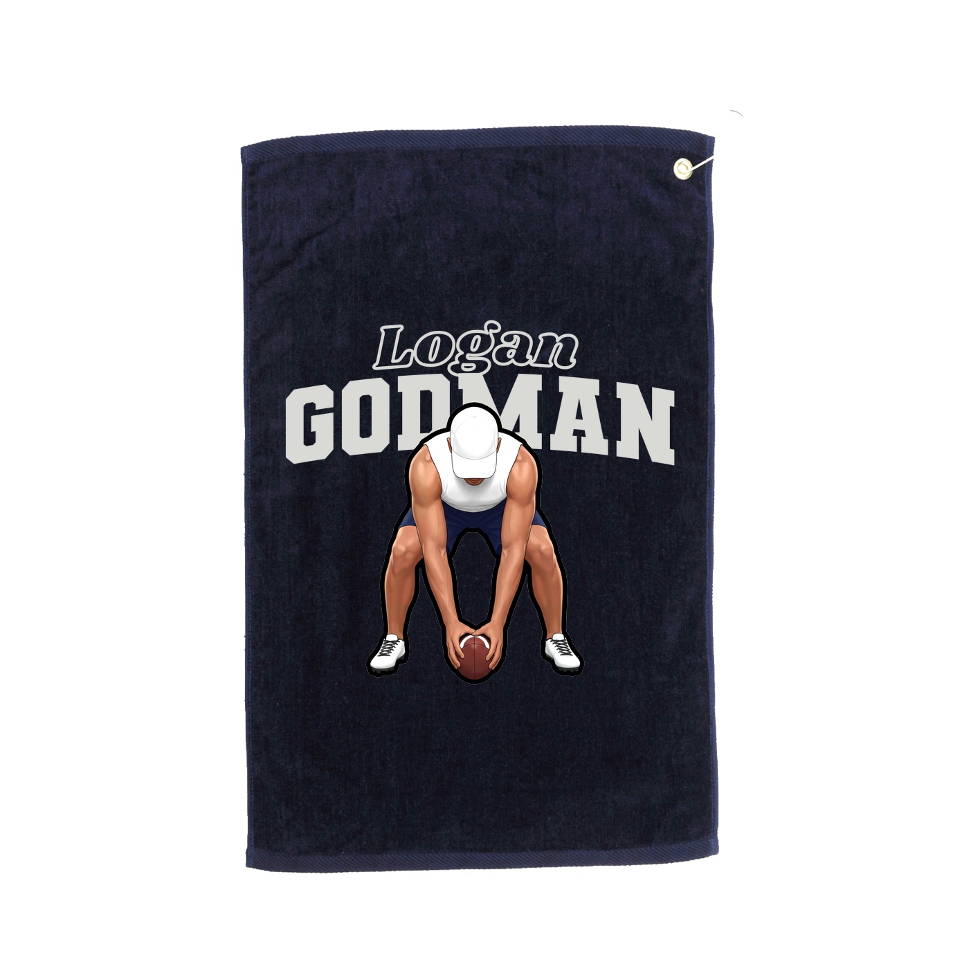 Golf Towel — Name Arch in Navy