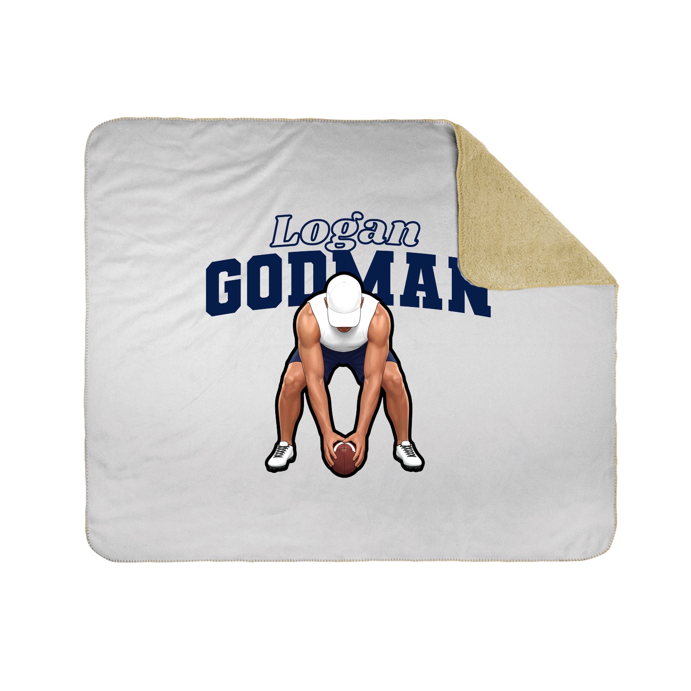 Throw Blanket — Name Arch in White