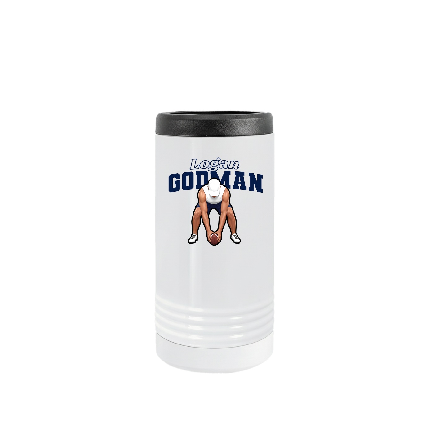 Slim Beverage Holder — Name Arch in White