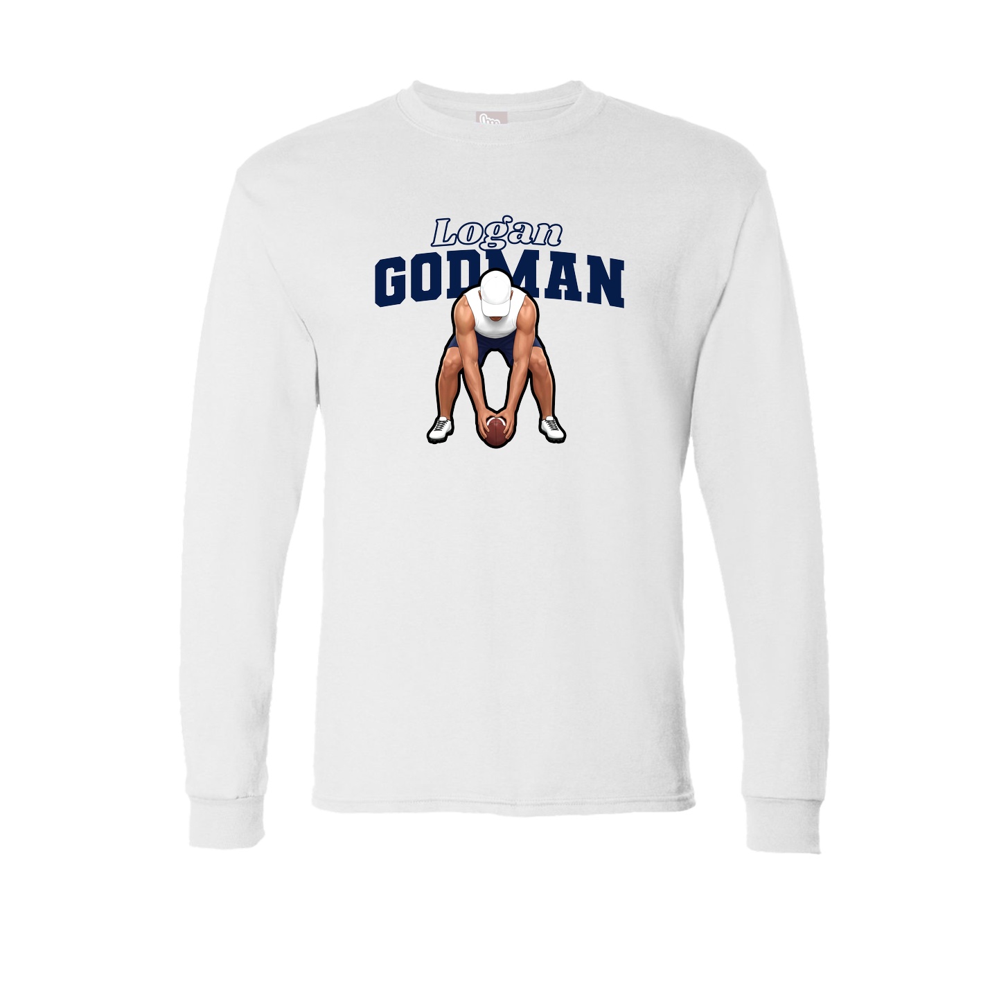 Long Sleeve Tee — Name Arch in White