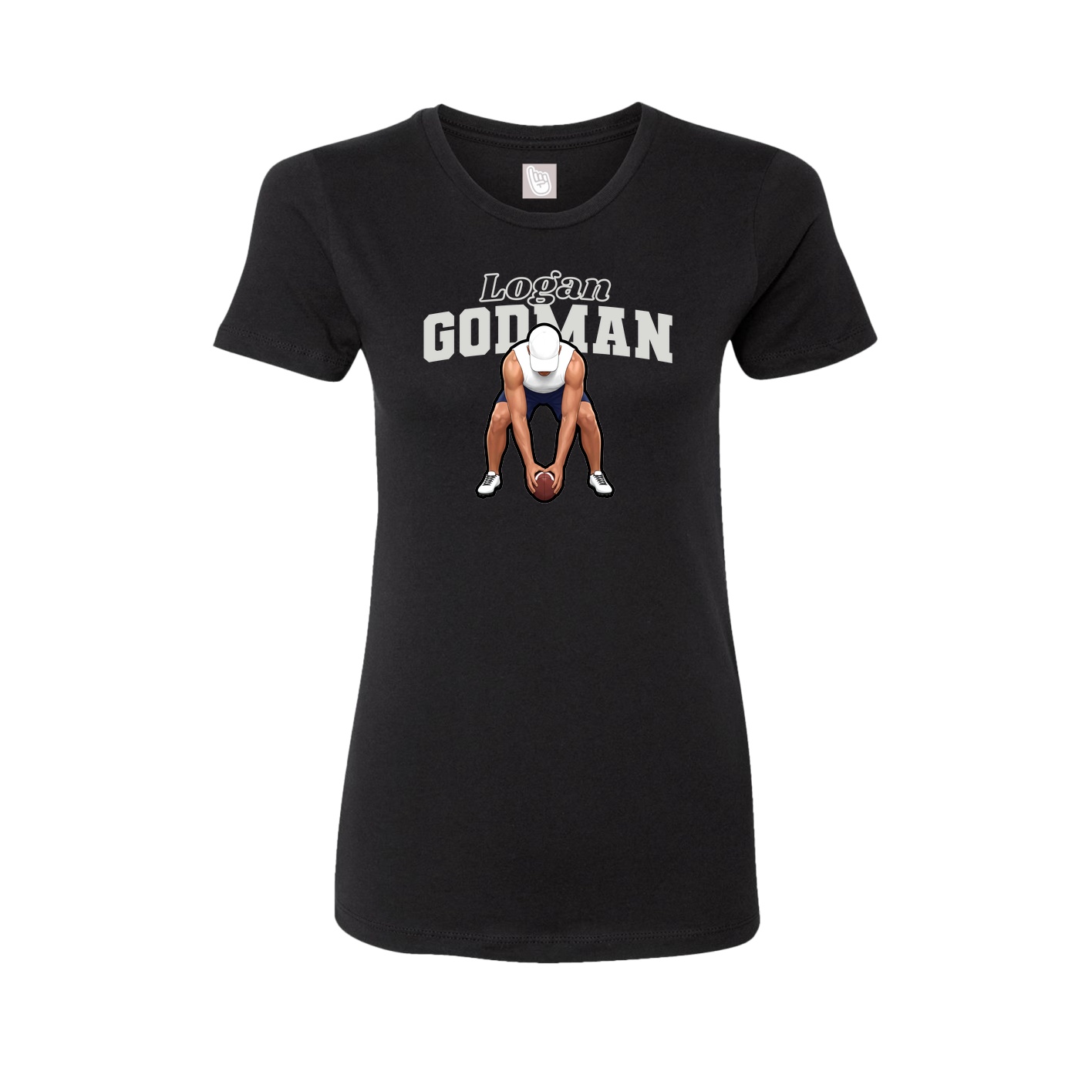 Fitted Women's Tee — Name Arch in Black
