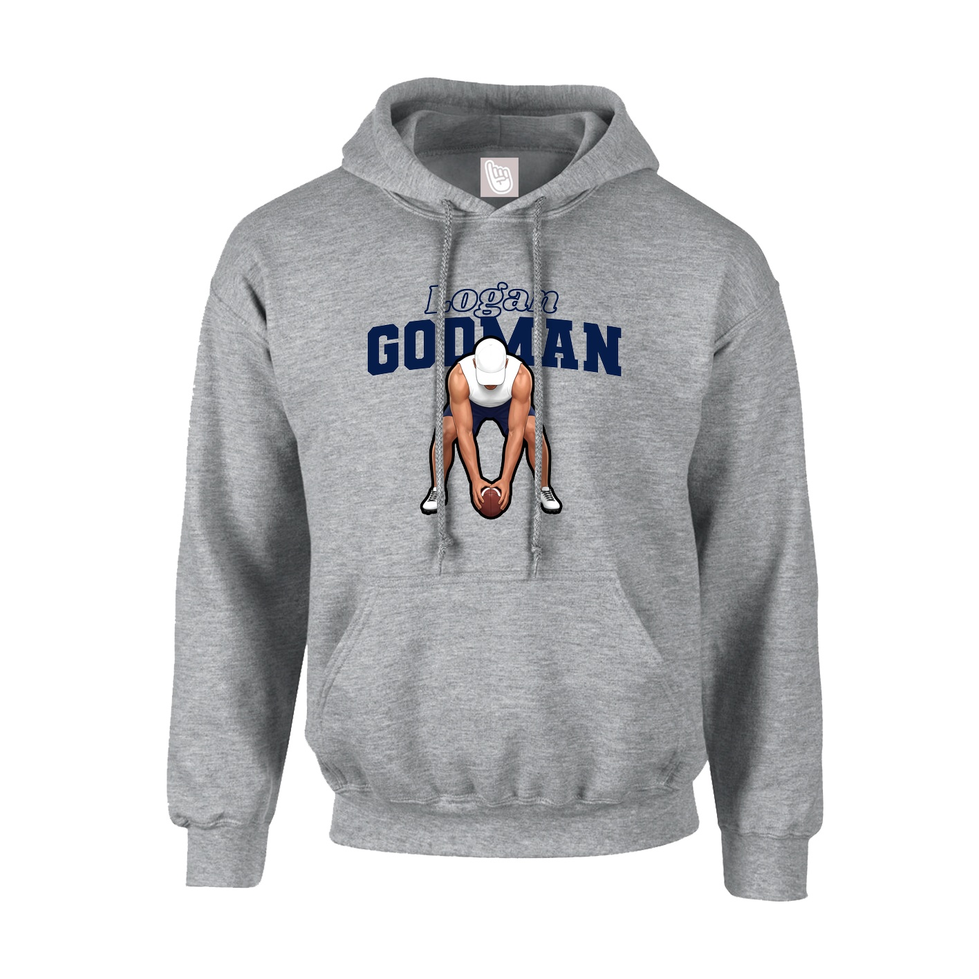 Youth Hoodie — Name Arch in Grey