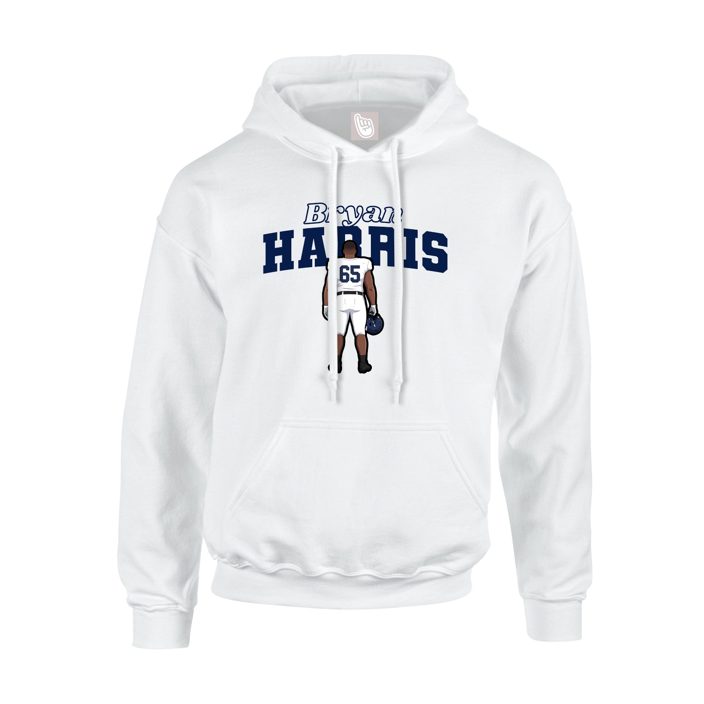 Youth Hoodie — Name Arch in White