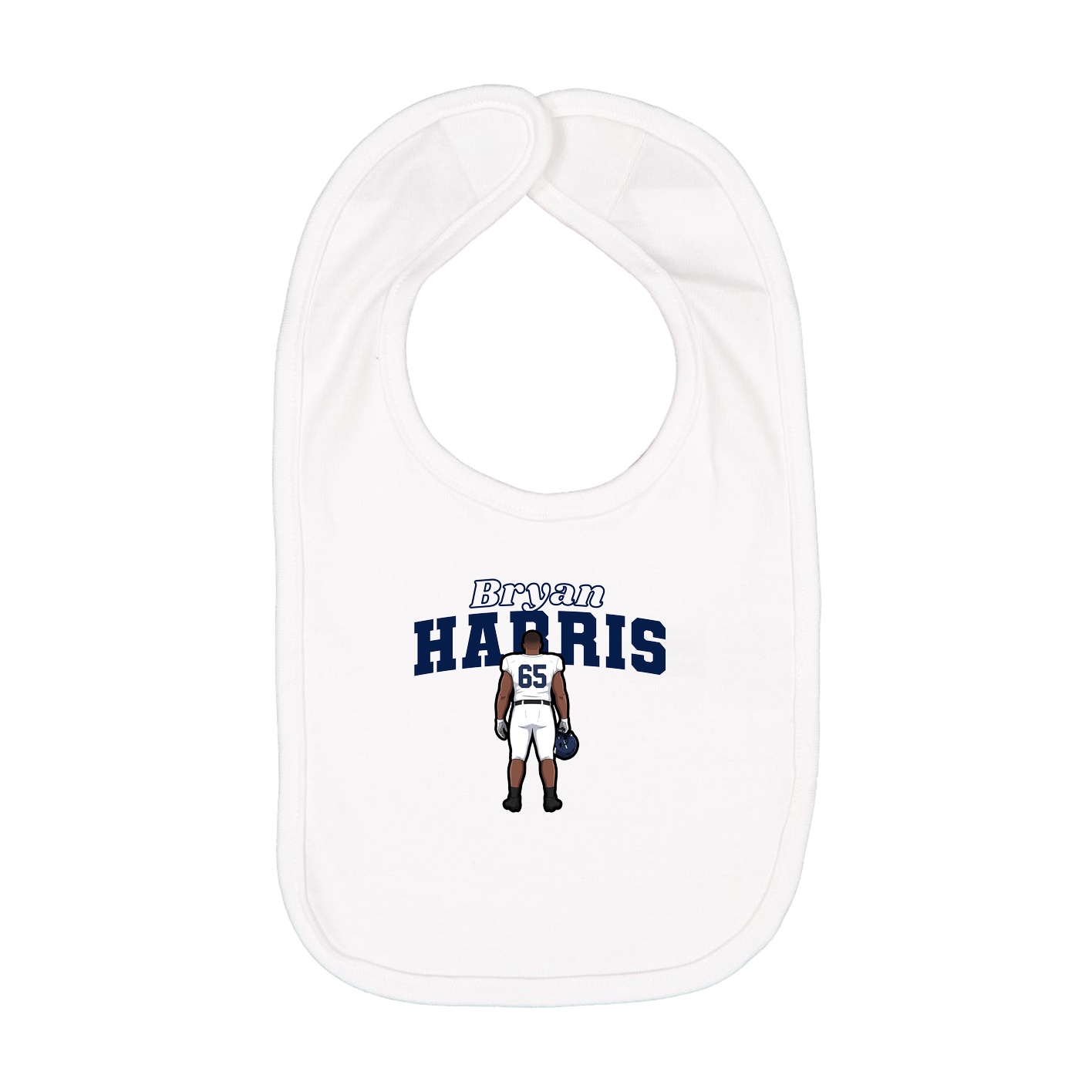 Infant Bib — Name Arch in White