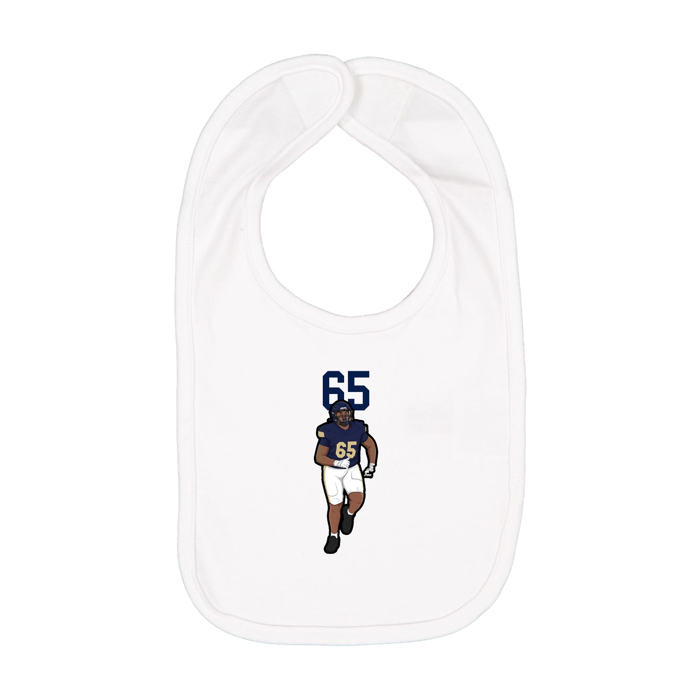 Infant Bib — Number Top in White