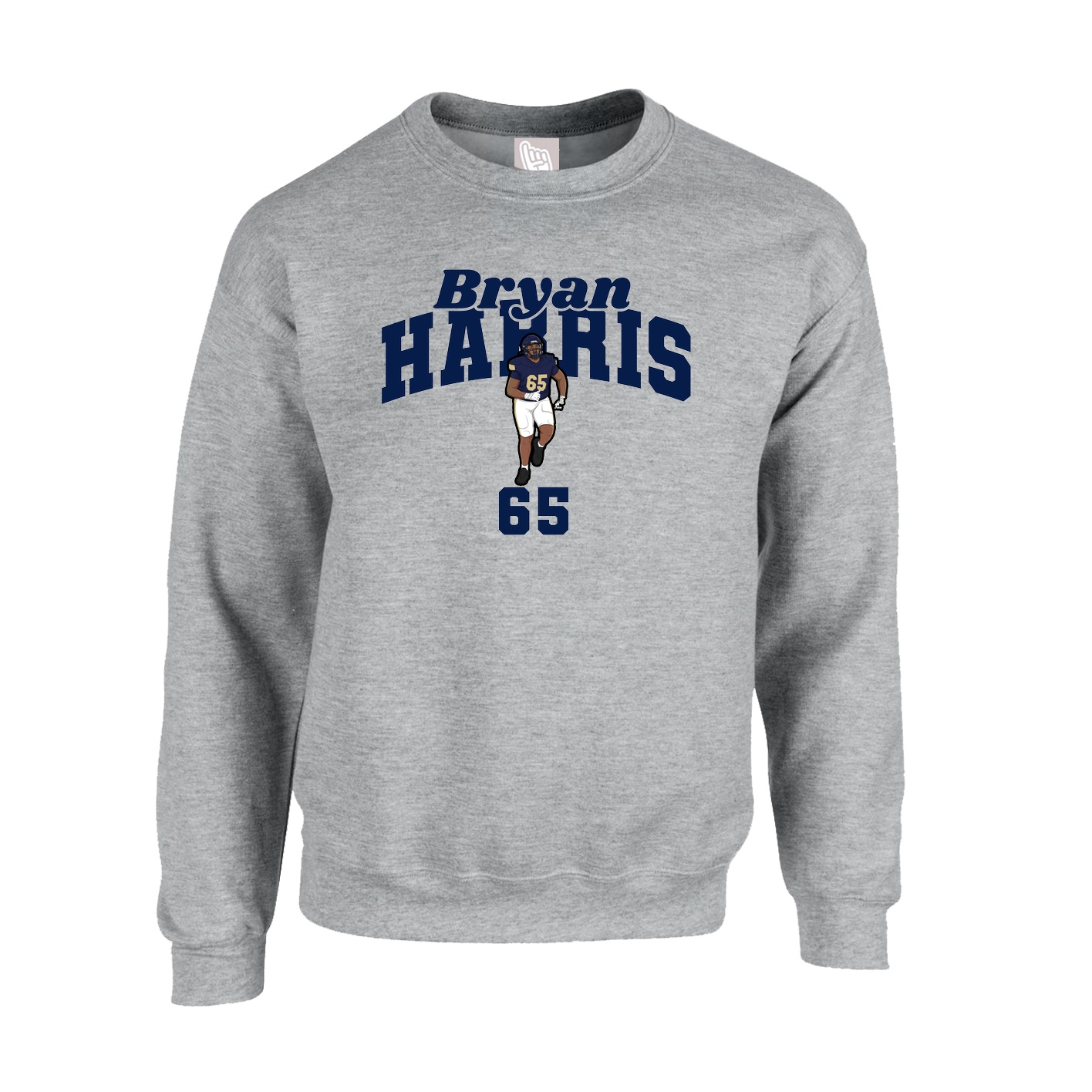 Fleece Crew — Signature Arch in Grey