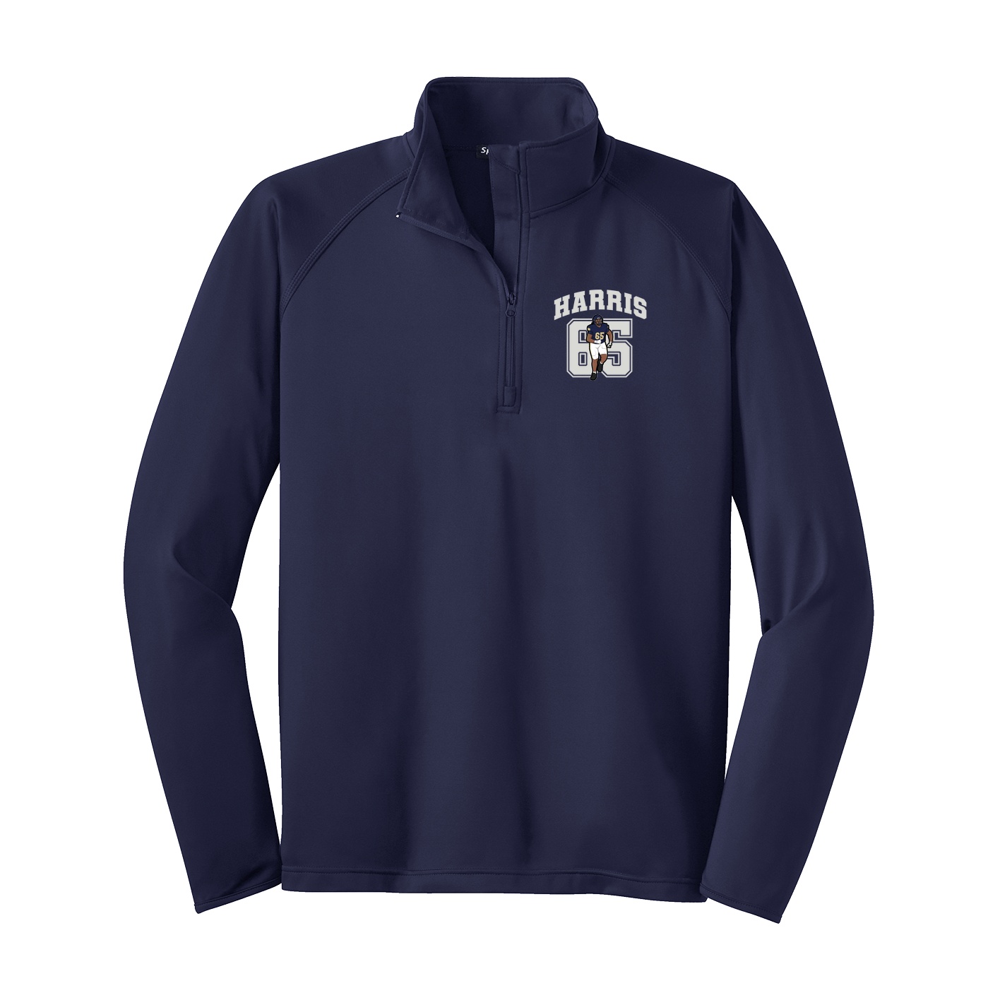 Q-Zip Pullover — Number in Navy