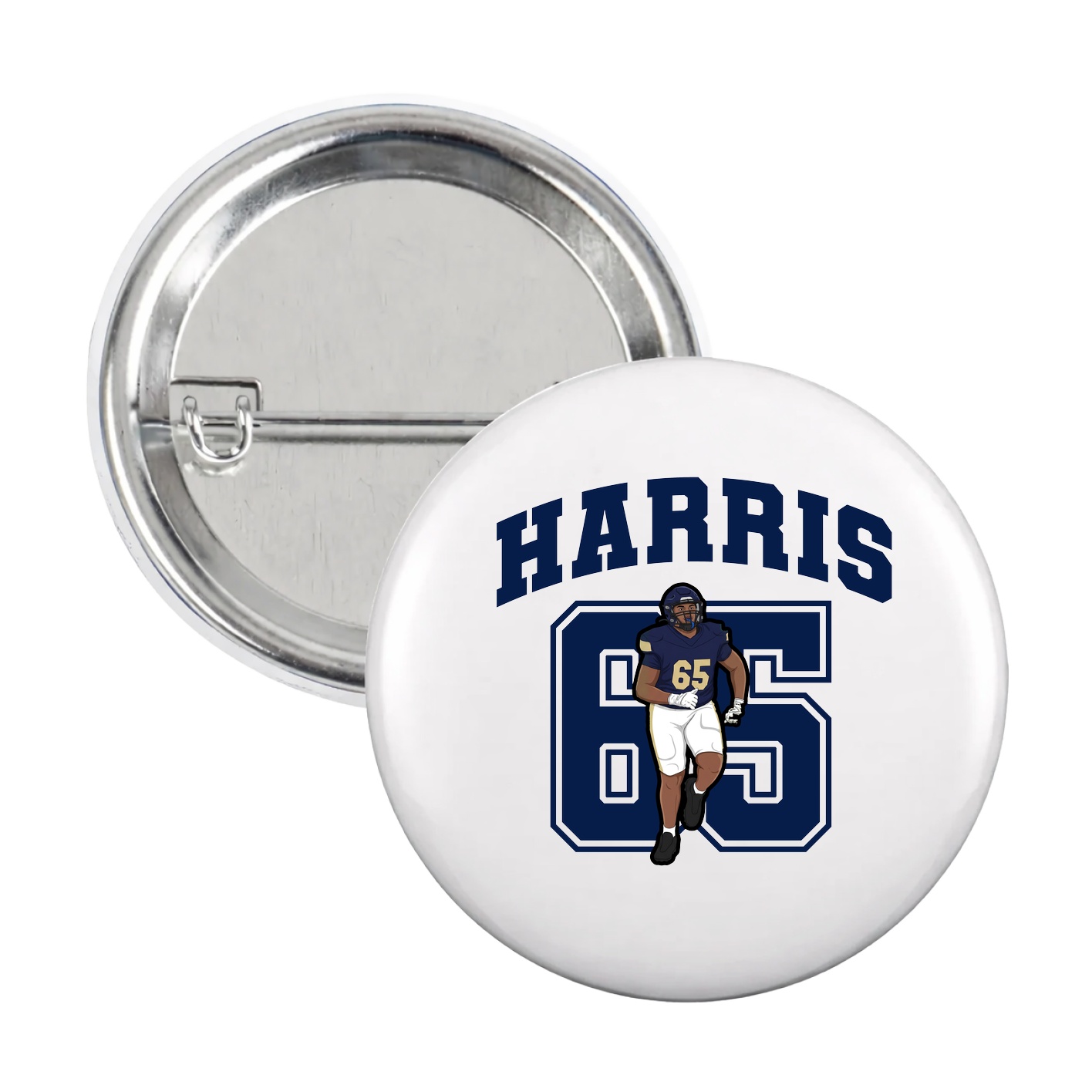 Game Day Button — Number in White