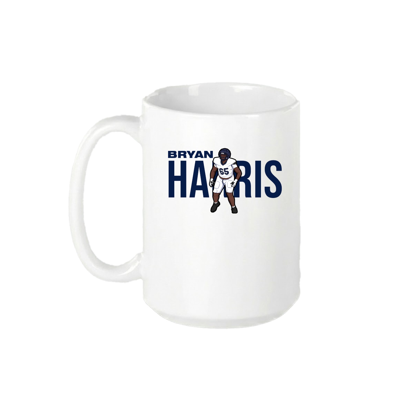 15oz Coffee Mug — Player Name in White