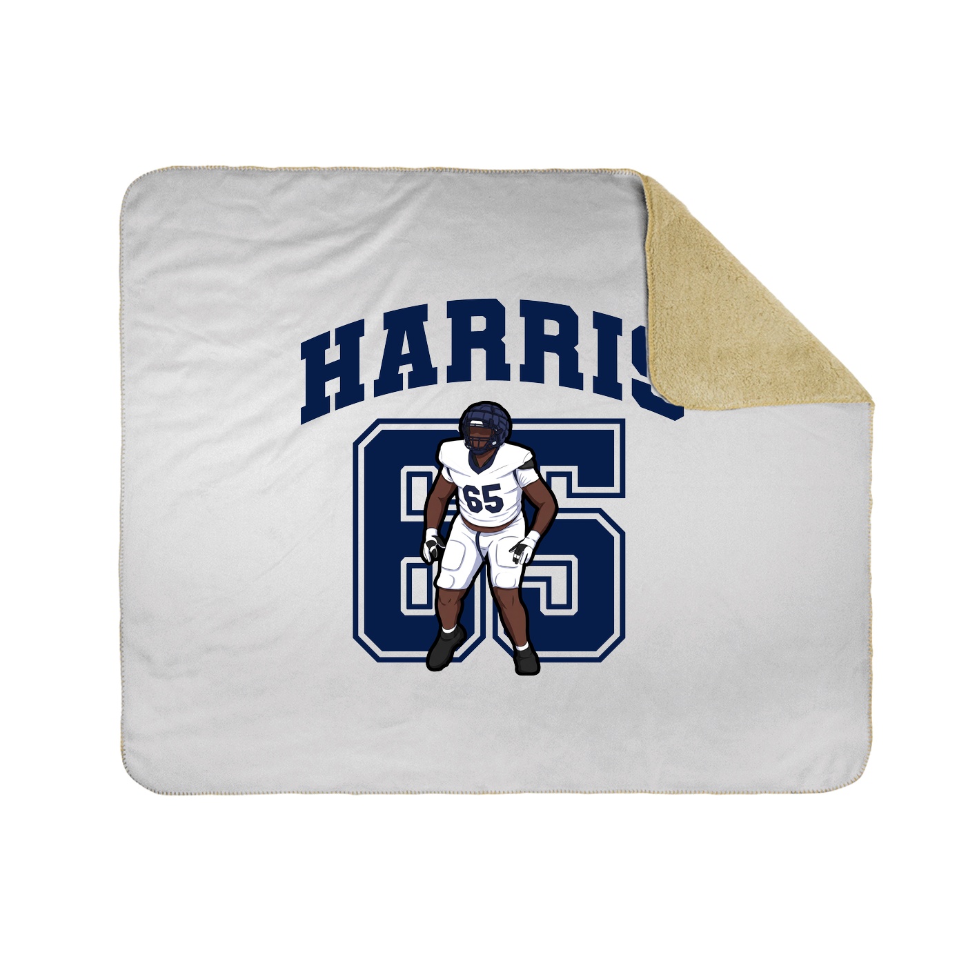 Throw Blanket — Number in White
