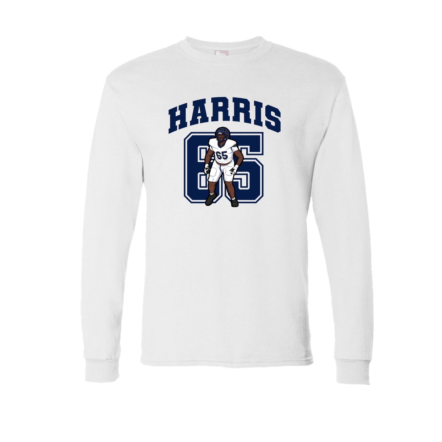 Long Sleeve Tee — Number in White
