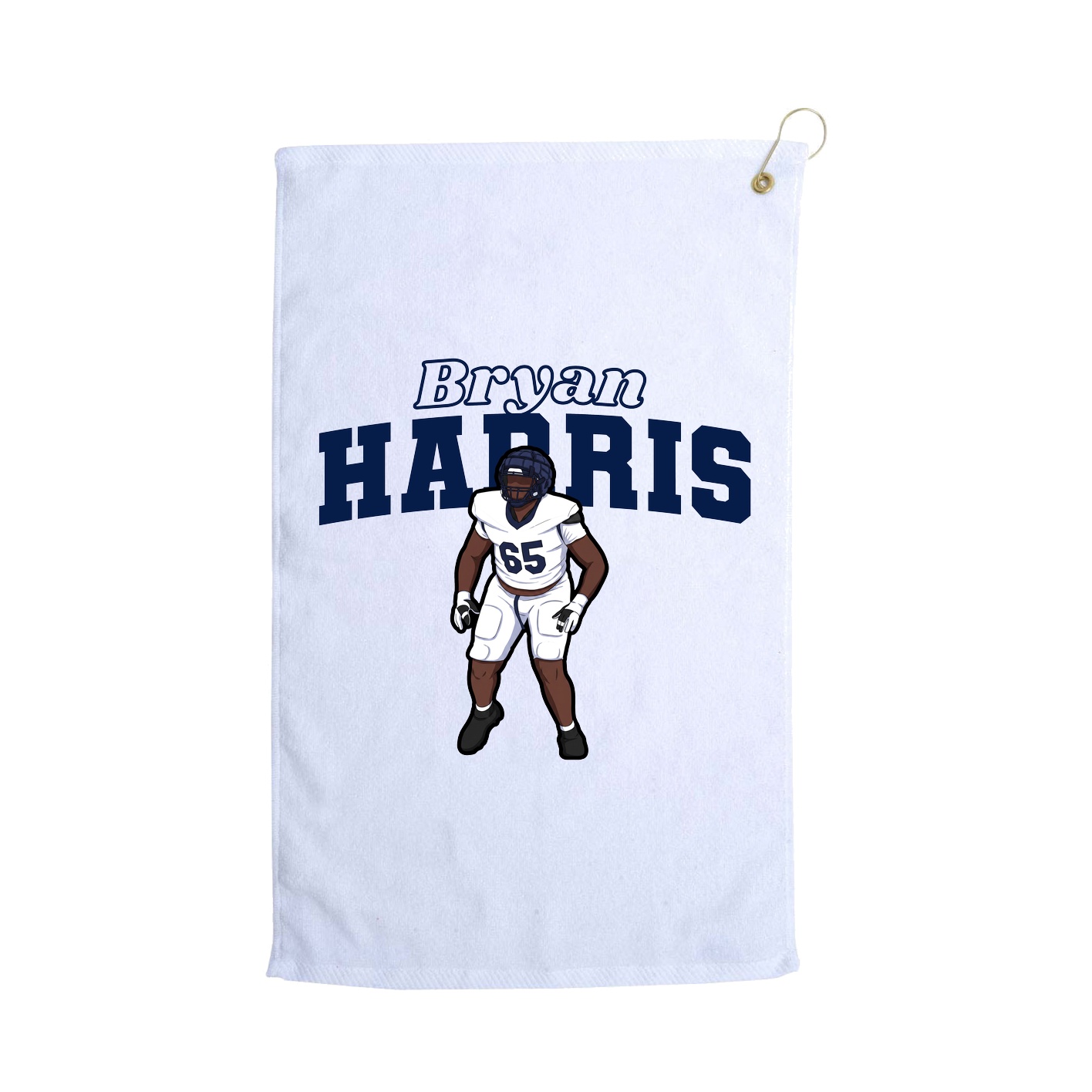 Golf Towel — Name Arch in White