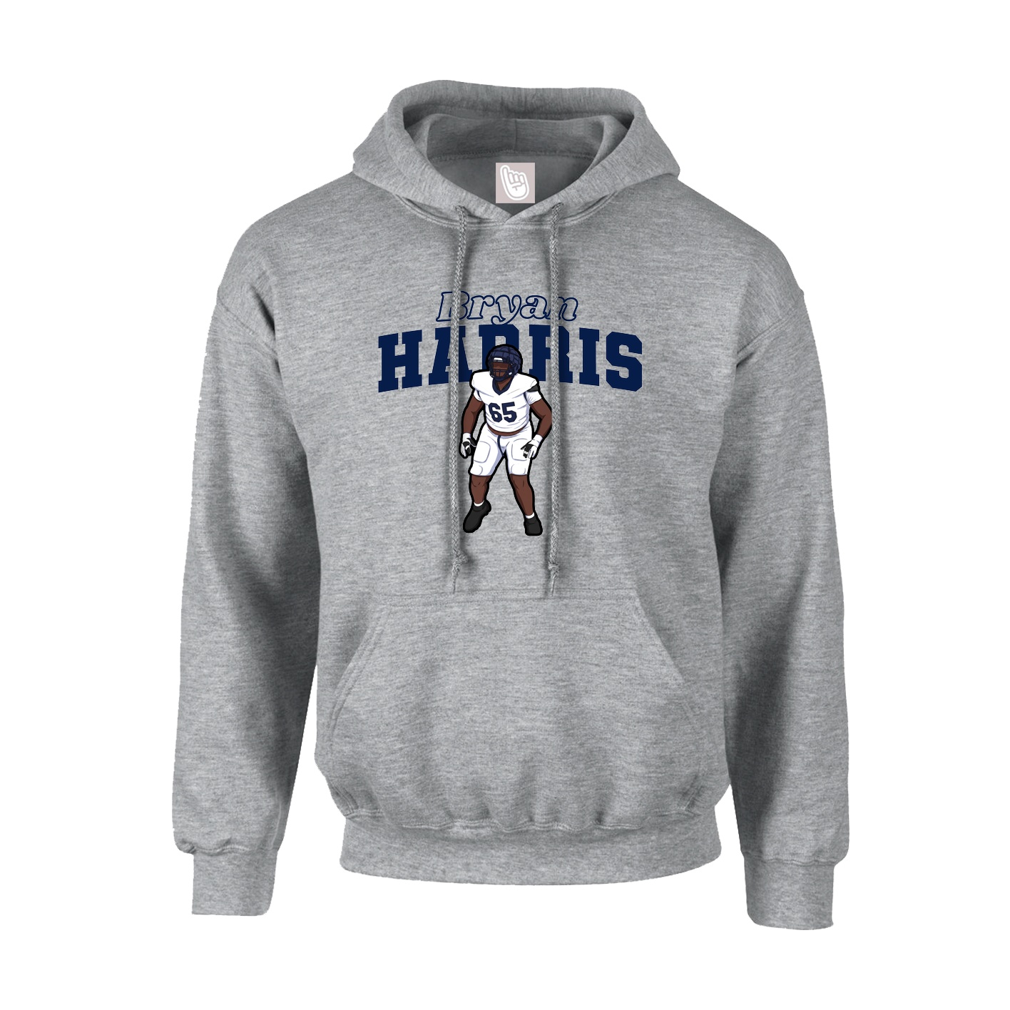 Hoodie — Name Arch in Grey