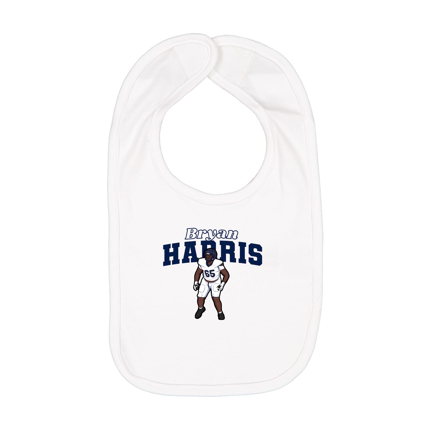 Infant Bib — Name Arch in White