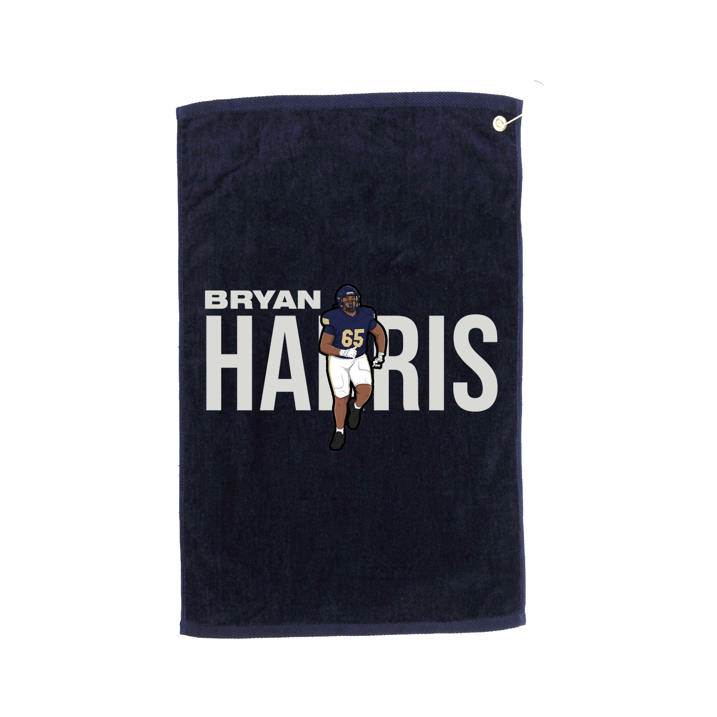 Golf Towel — Player Name in Navy